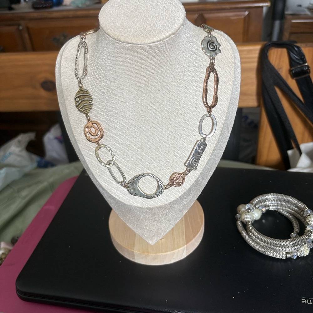 Mixed Metal Chain Necklace